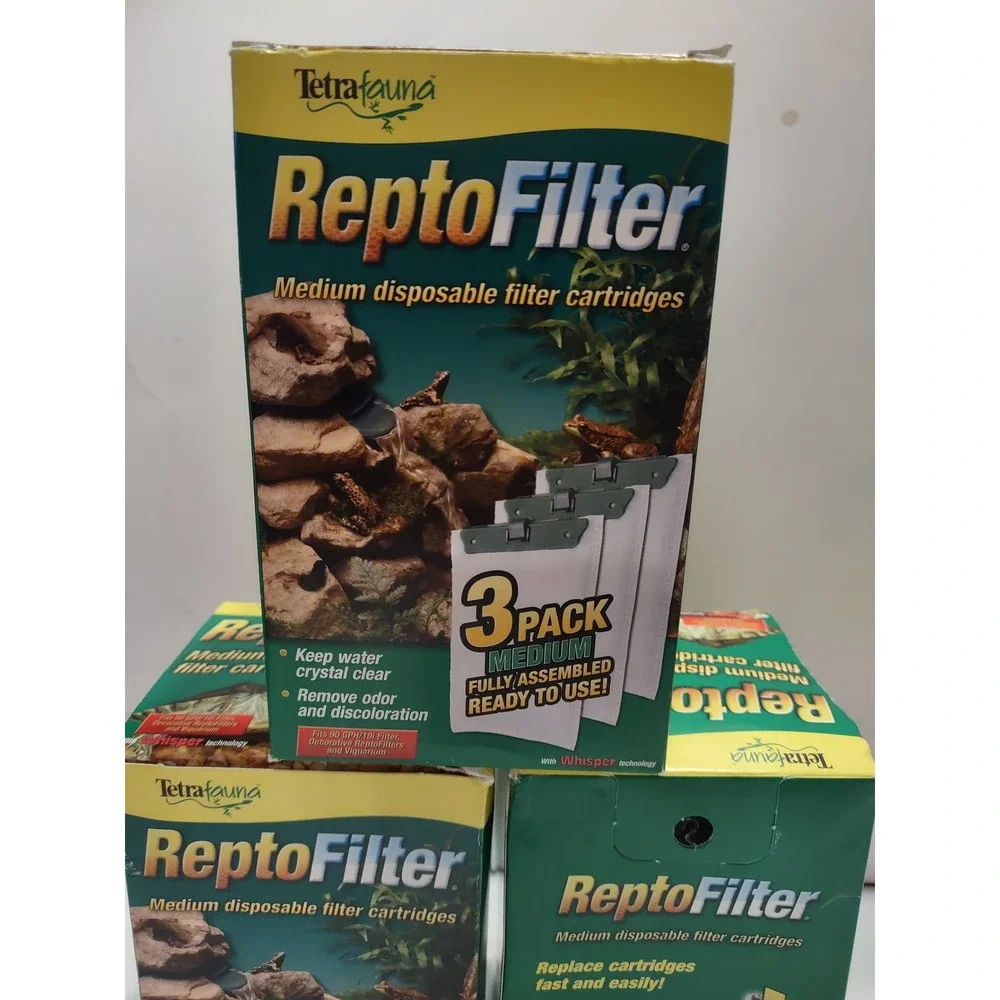 TetraFauna Reptofilter Medium Disposable Filter Cartridges 3 Pack New